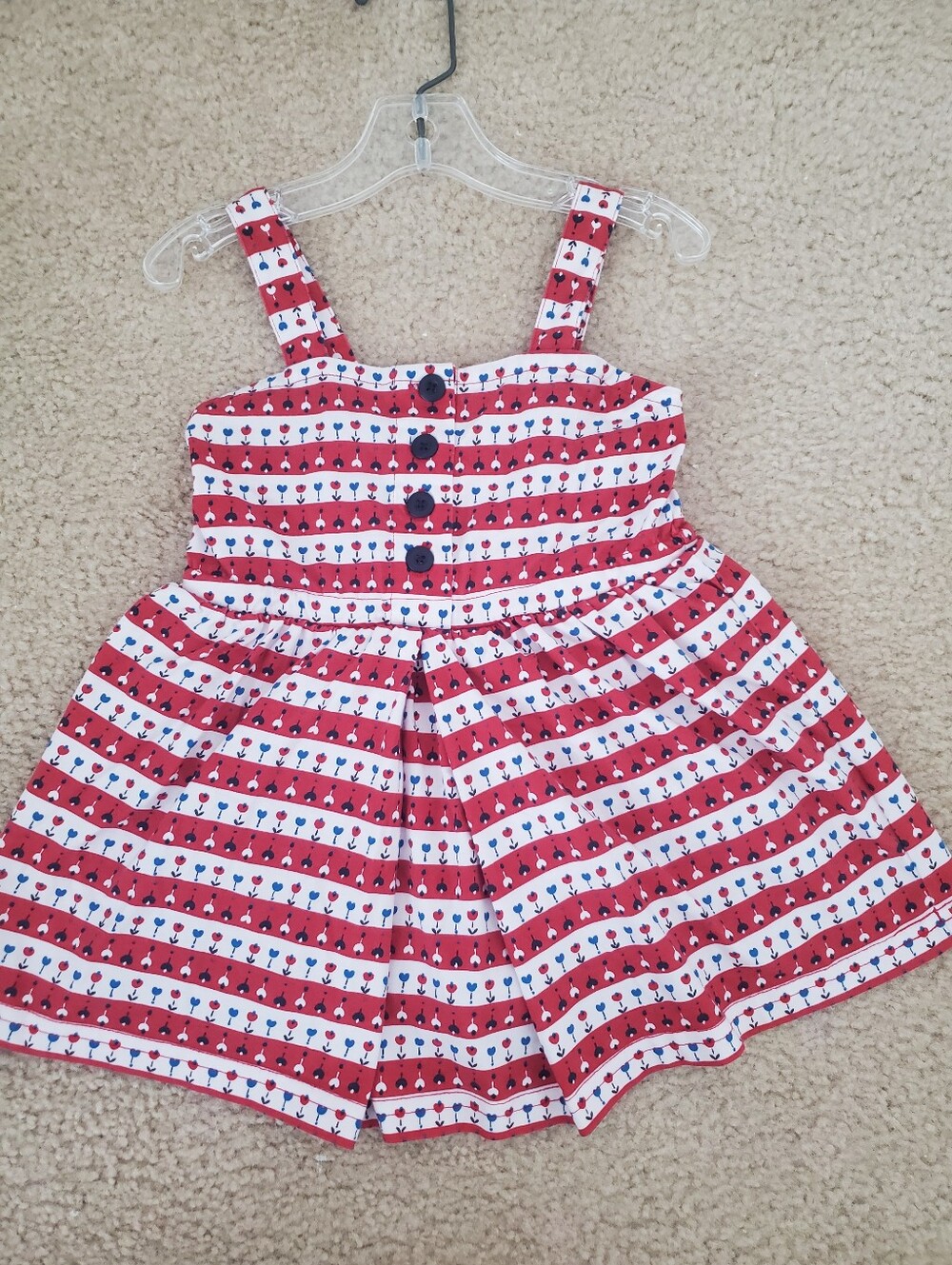 Hanna Andersson Red Stripe Summer Cotton Dress Girls Size 100 4 Small